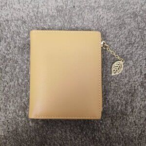 Miniso Women's Bi Fold Wallet Beige Snap Button Closure Elegant Minimalist Style